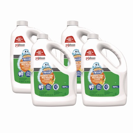 Scrubbing Bubbles Disinfectant Restroom Cleaner, Citrus Scent, 1 gal Bottle, 4PK 335599